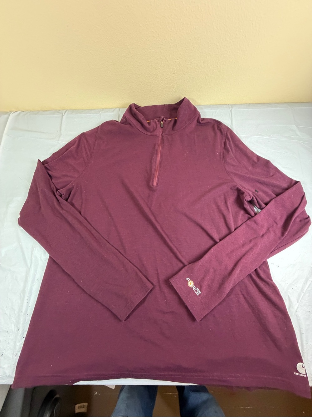 Carhartt Women's Maroon Quarter-Zip Pullover Sweatshirt